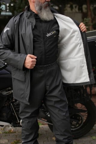 Nefes Alır Esnek Özel Üretim Dikişsiz Motorcu Yağmurluk