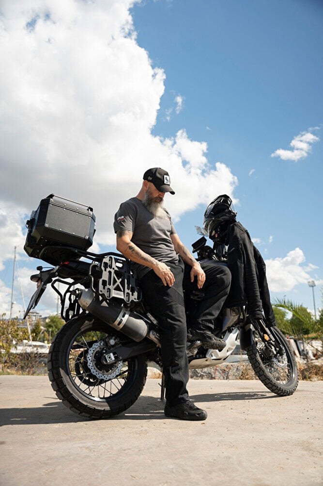 Fileli Black Ventilation Korumalı Cordura Motosiklet Pantolonu