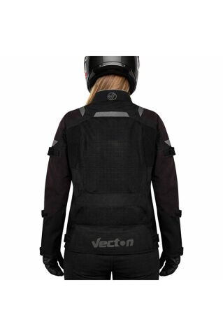 Vecton Kadın 4 Mevsim Korumalı Kevlar Motosiklet Montu XS
