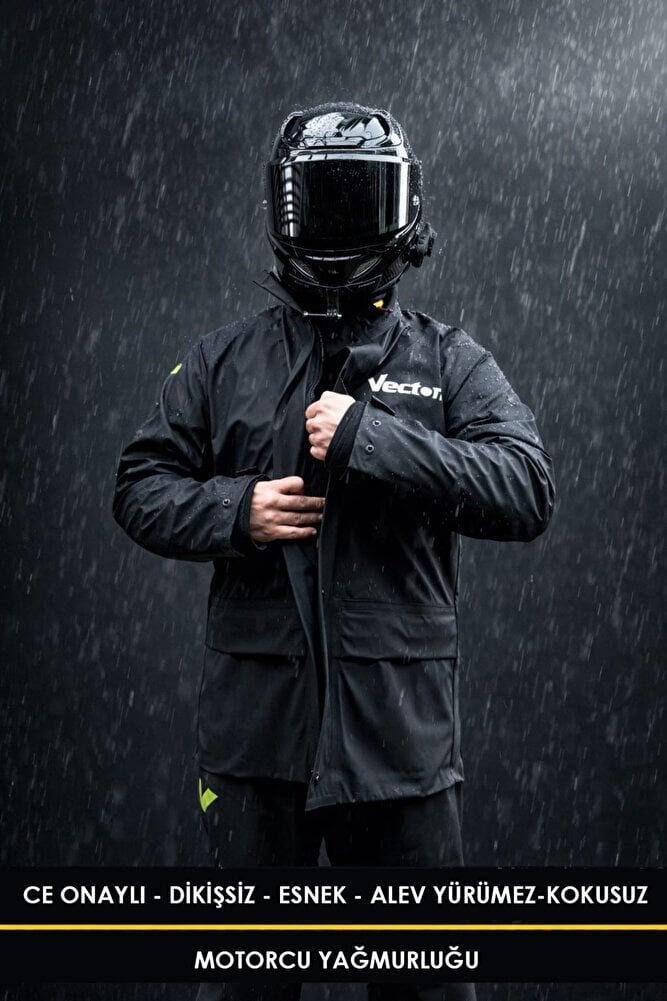 CE Onaylı %100 Su Geçirmez Motorcu Dikişsiz Yağmurluk Takım