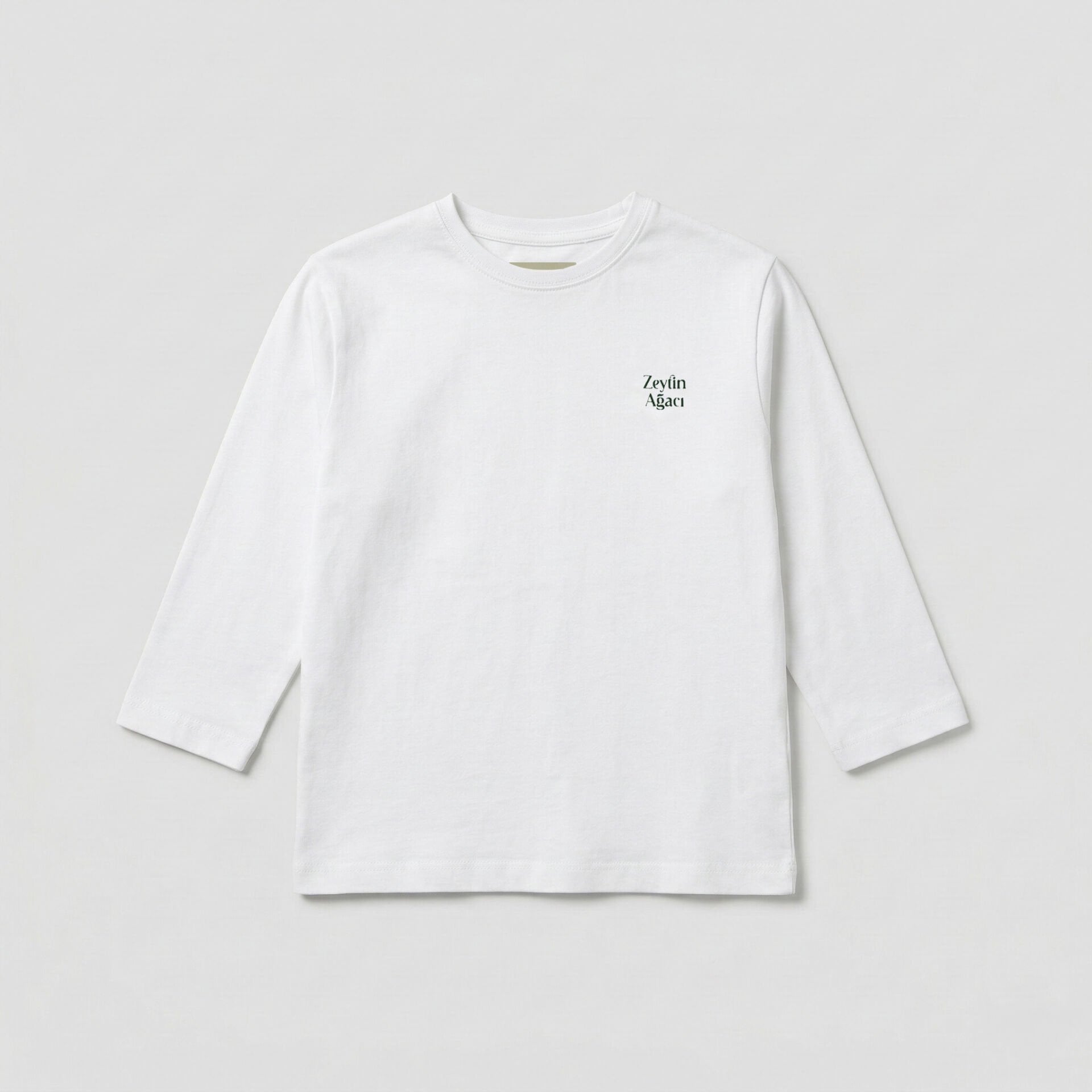 Zeytin Ağacı Okulu Beyaz Uzun Kollu Tshirt
