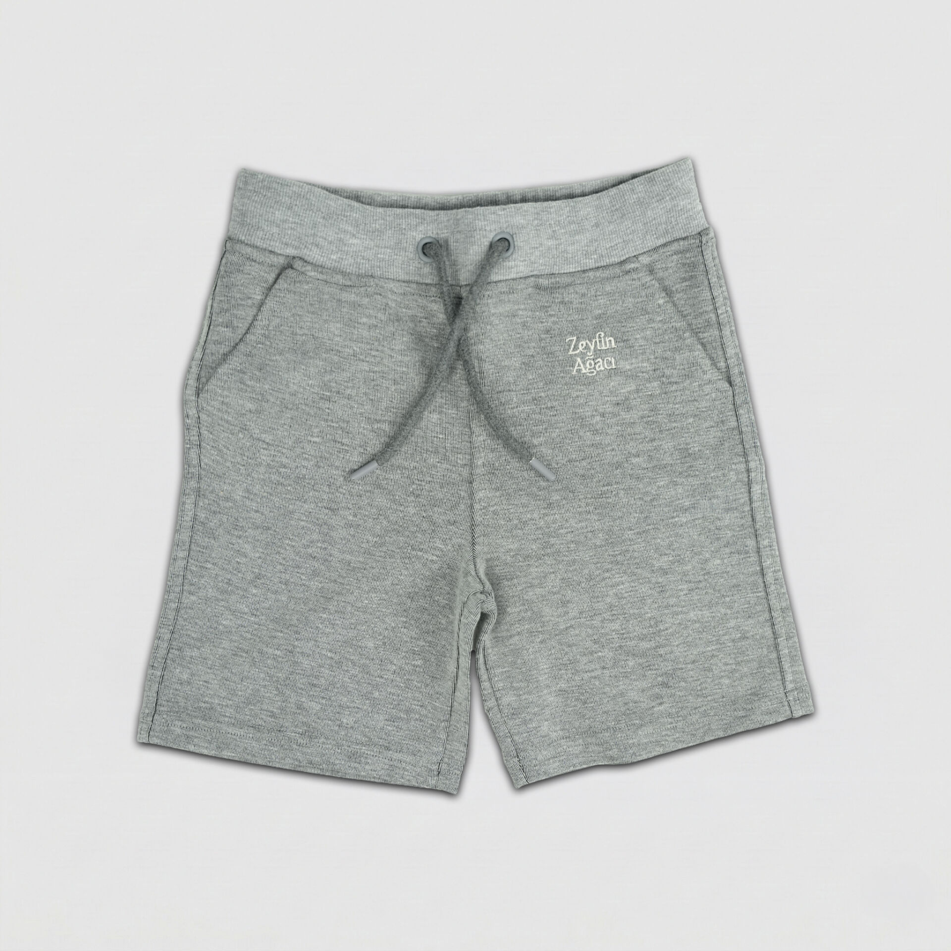 Zeytin Ağacı Okulu Penye Şort Gri Melanj